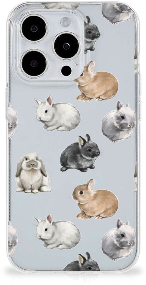 TPU Hoesje voor iPhone 15 Pro Max Konijntjes