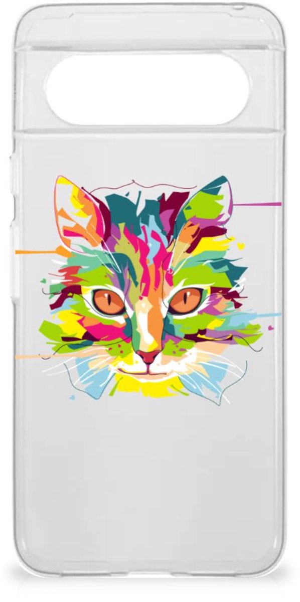 Google Pixel 8 Telefoonhoesje met Naam Cat Color