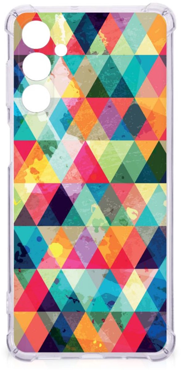 Samsung Galaxy M54 Doorzichtige Silicone Hoesje Geruit