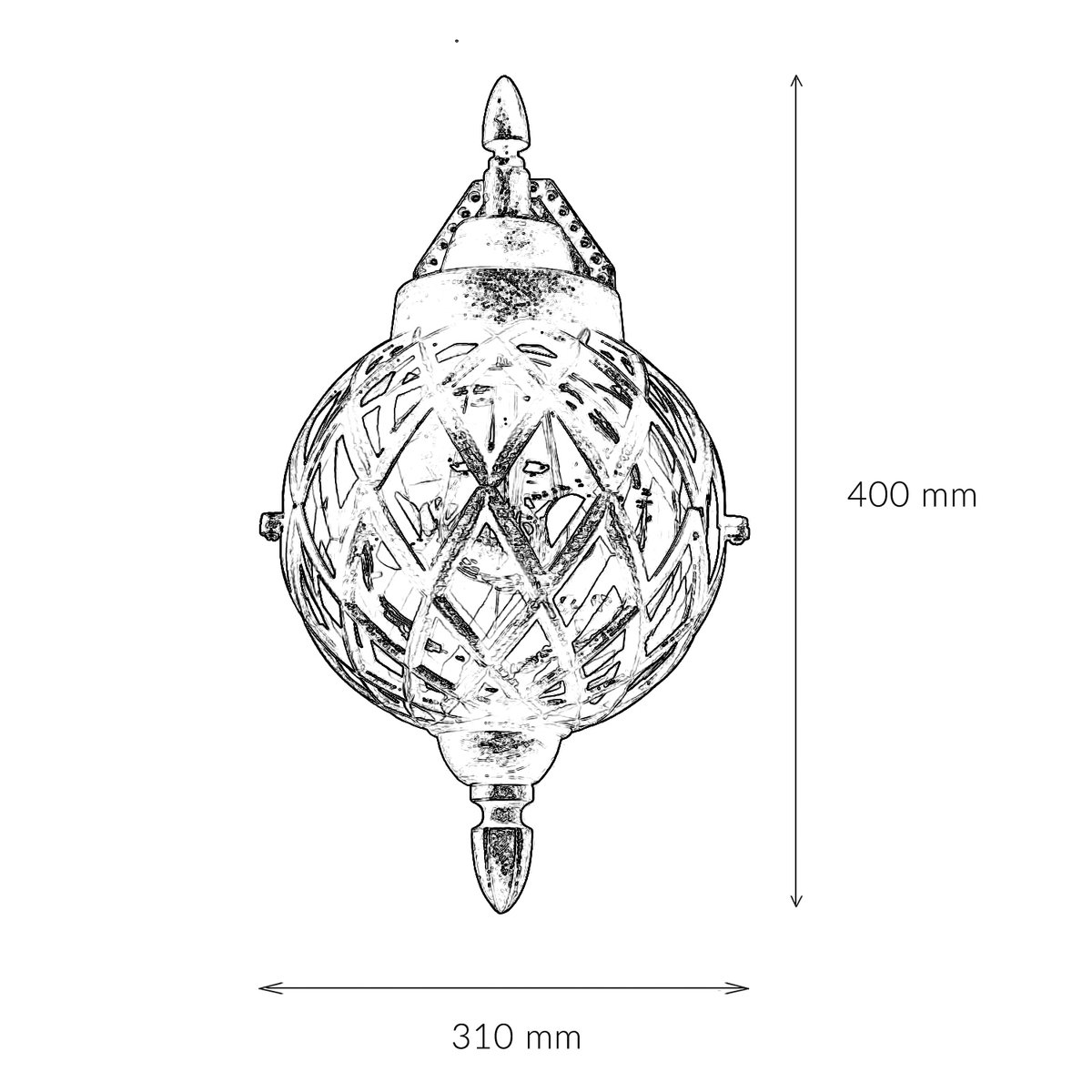 Licht-Erlebnisse - Kairo - Wandlamp - IP44 - E27 - van - Metaal kunstglas - in - Antiek koper
