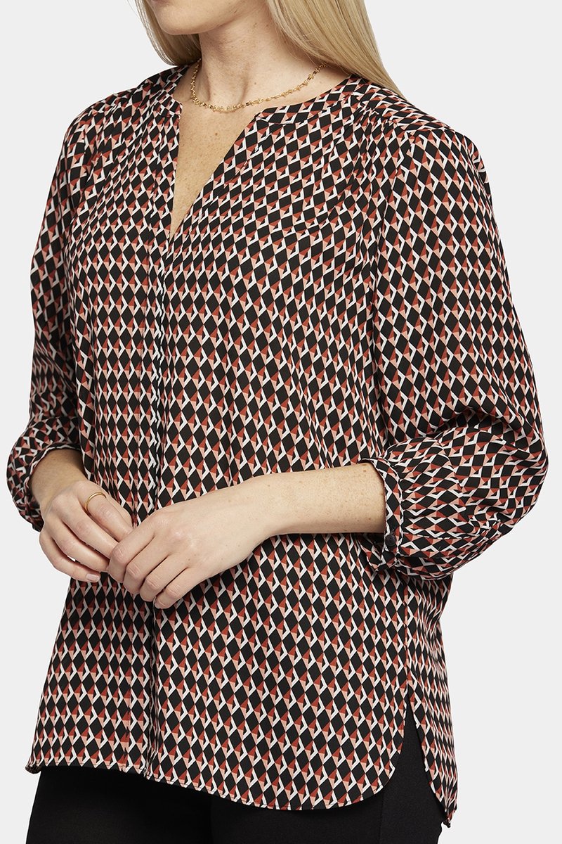 Pintuck Blouse Grafische Print
