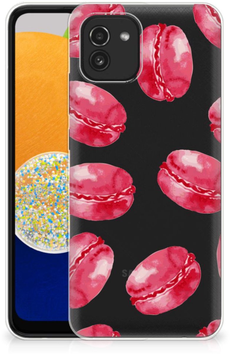 Samsung Galaxy A03 Siliconen Case Pink Macarons