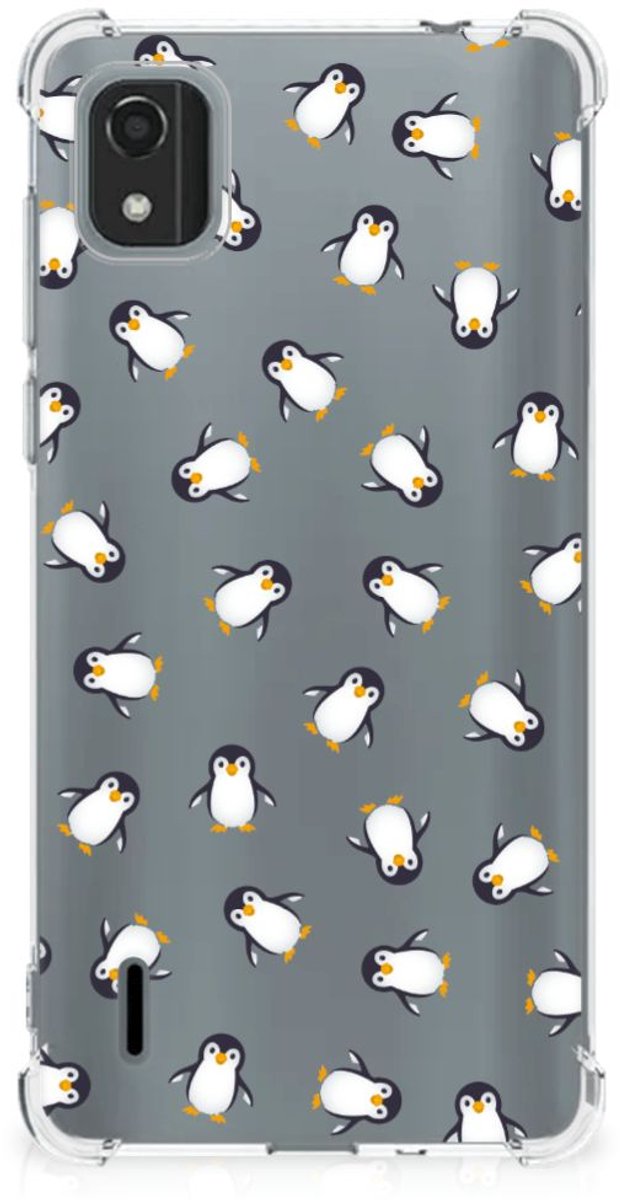 Doorzichtige Silicone Hoesje voor Nokia C2 2nd Edition Pinguïn