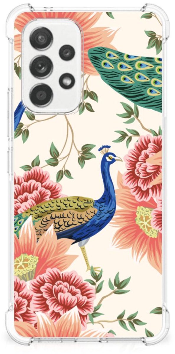 Case Anti-shock voor Samsung Galaxy A53 5G Pink Peacock