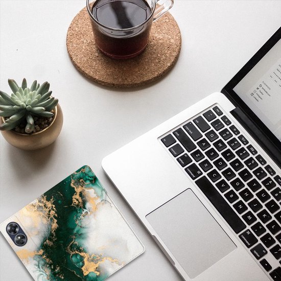 Étui support adapté pour OPPO A17 Marble Green