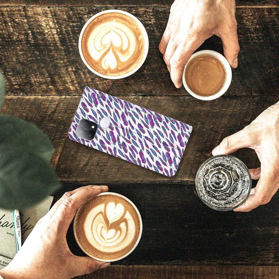 Flip Cover OPPO A15 Coque de téléphone Plumes Couleur