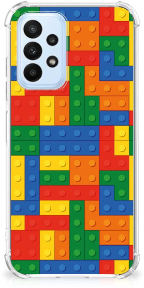 Samsung Galaxy A23 Doorzichtige Silicone Hoesje Blokken
