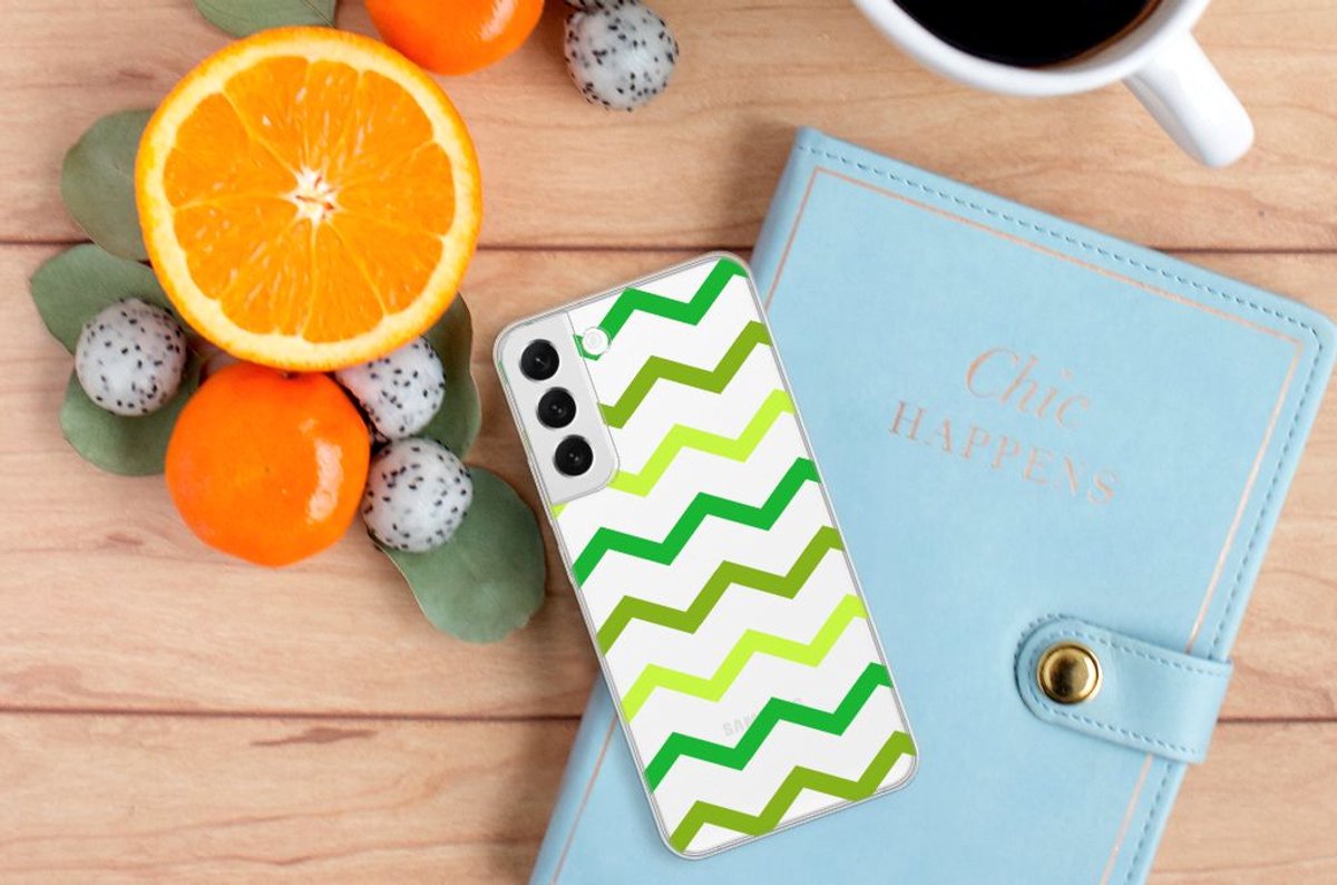 Back Cover voor Samsung Galaxy S22 Plus TPU bumper Zigzag Groen