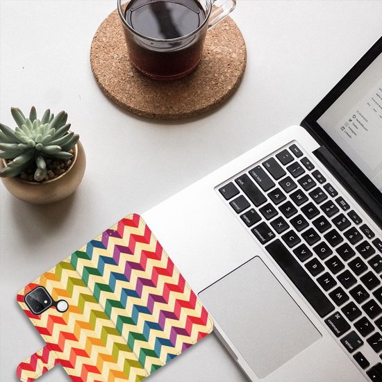 Belle coque de téléphone OPPO A15 Coque pour smartphone Zigzag Color