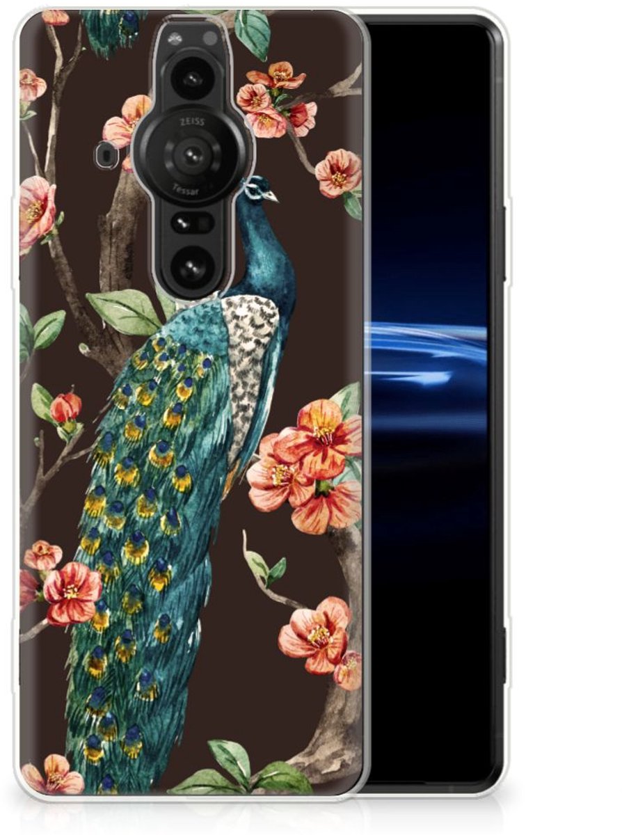 Sony Xperia Pro-I TPU Hoesje Pauw met Bloemen
