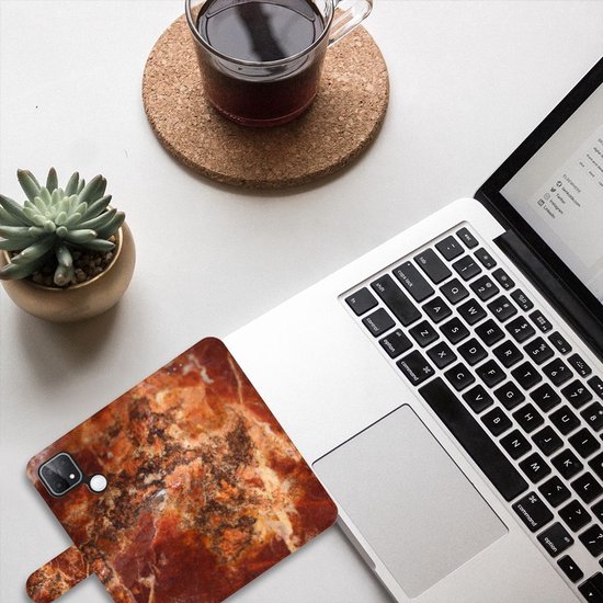 Etui Smartphone OPPO A15 Folder Marron Marron