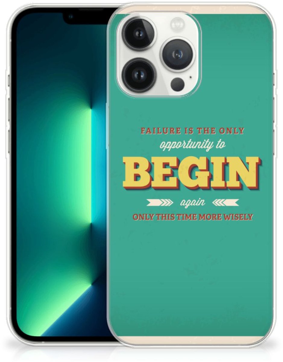 iPhone 13 Pro Max Siliconen hoesje met naam Quote Begin