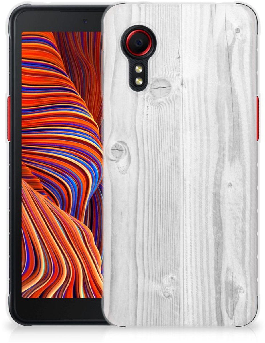 Samsung Galaxy Xcover 5 Bumper Hoesje White Wood
