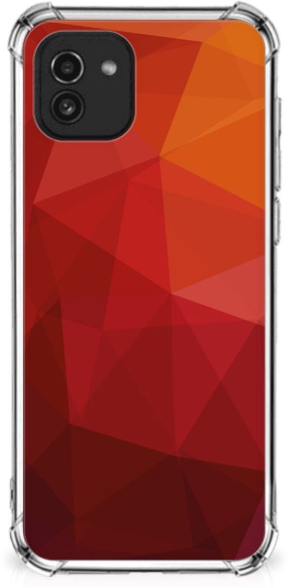Shockproof Case voor Samsung Galaxy A03 Polygon Red