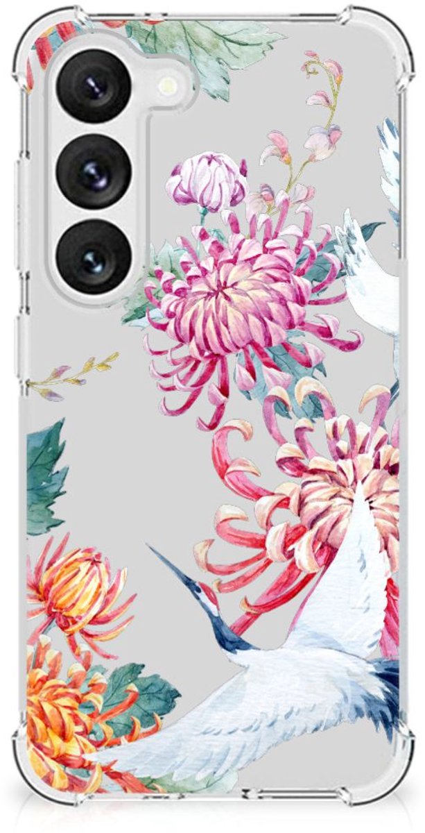 Samsung Galaxy S23 Case Anti-shock Bird Flowers