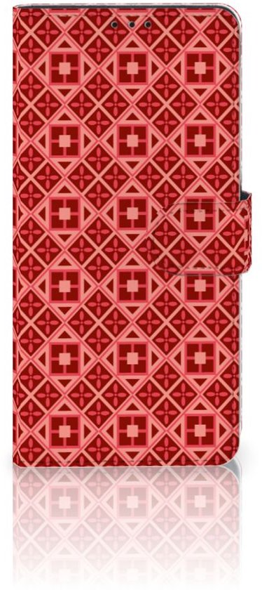 Coque Téléphone OnePlus 9 Pro PU Premium Housse pour Batik Rouge