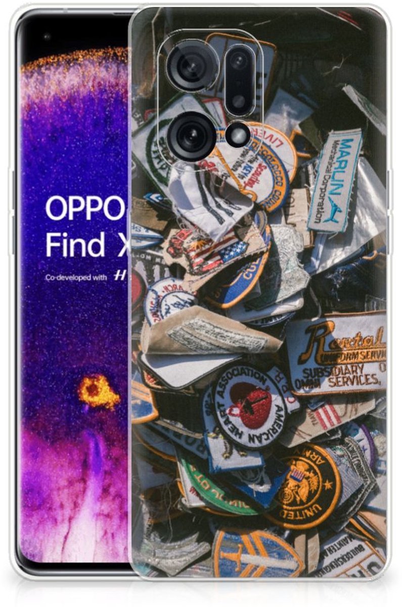 OPPO Find X5 Siliconen Hoesje met foto Badges