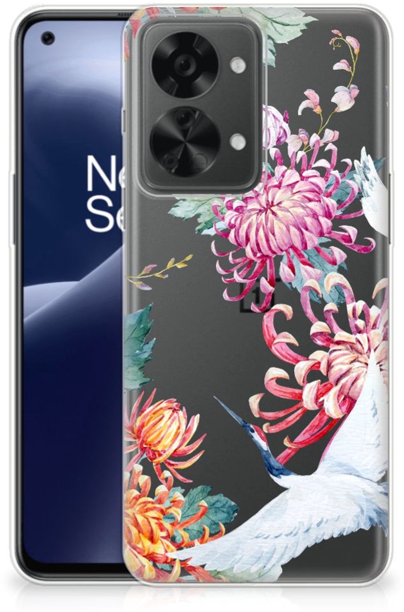 OnePlus Nord 2T TPU Hoesje Bird Flowers