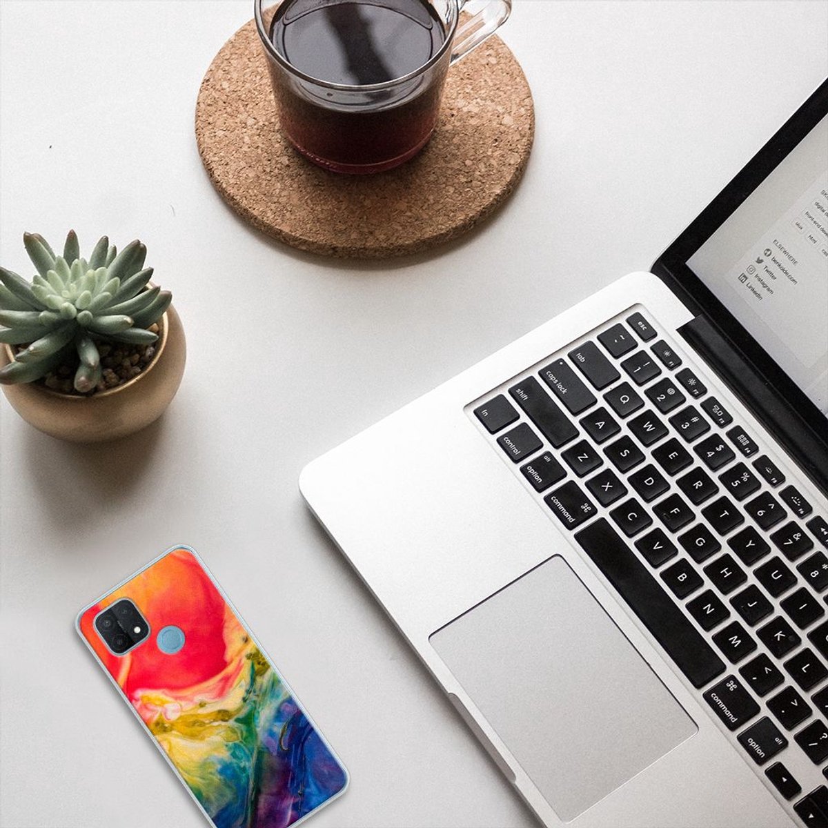 Hoesje maken OPPO A15 Watercolor Dark