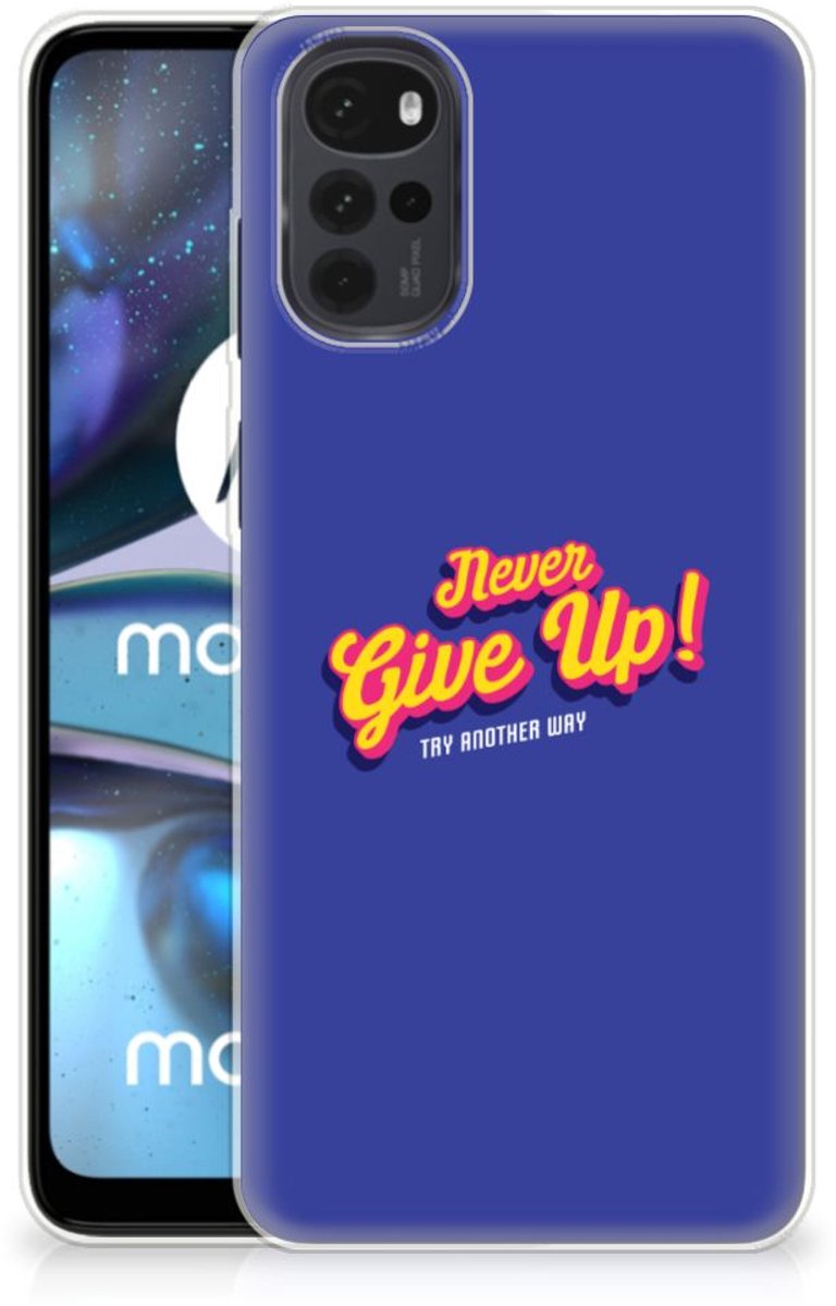 Motorola Moto G22 Siliconen hoesje met naam Never Give Up