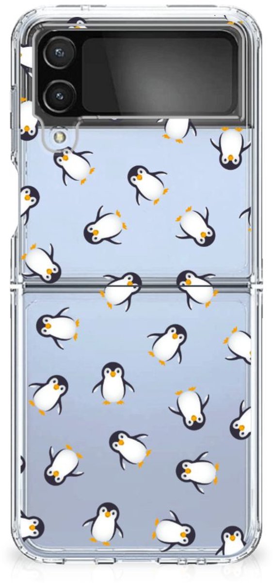 Back Cover voor TPU bumper voor Samsung Galaxy Z Flip 4 Pinguïn