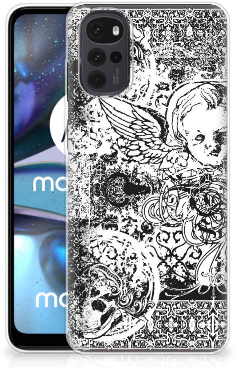 Silicone Back Case Motorola Moto G22 Skulls Angel