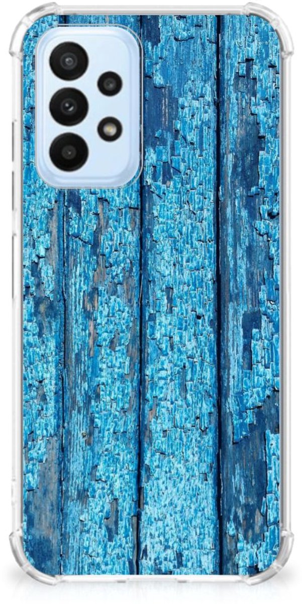 Samsung Galaxy A23 Stevig Telefoonhoesje Wood Blue