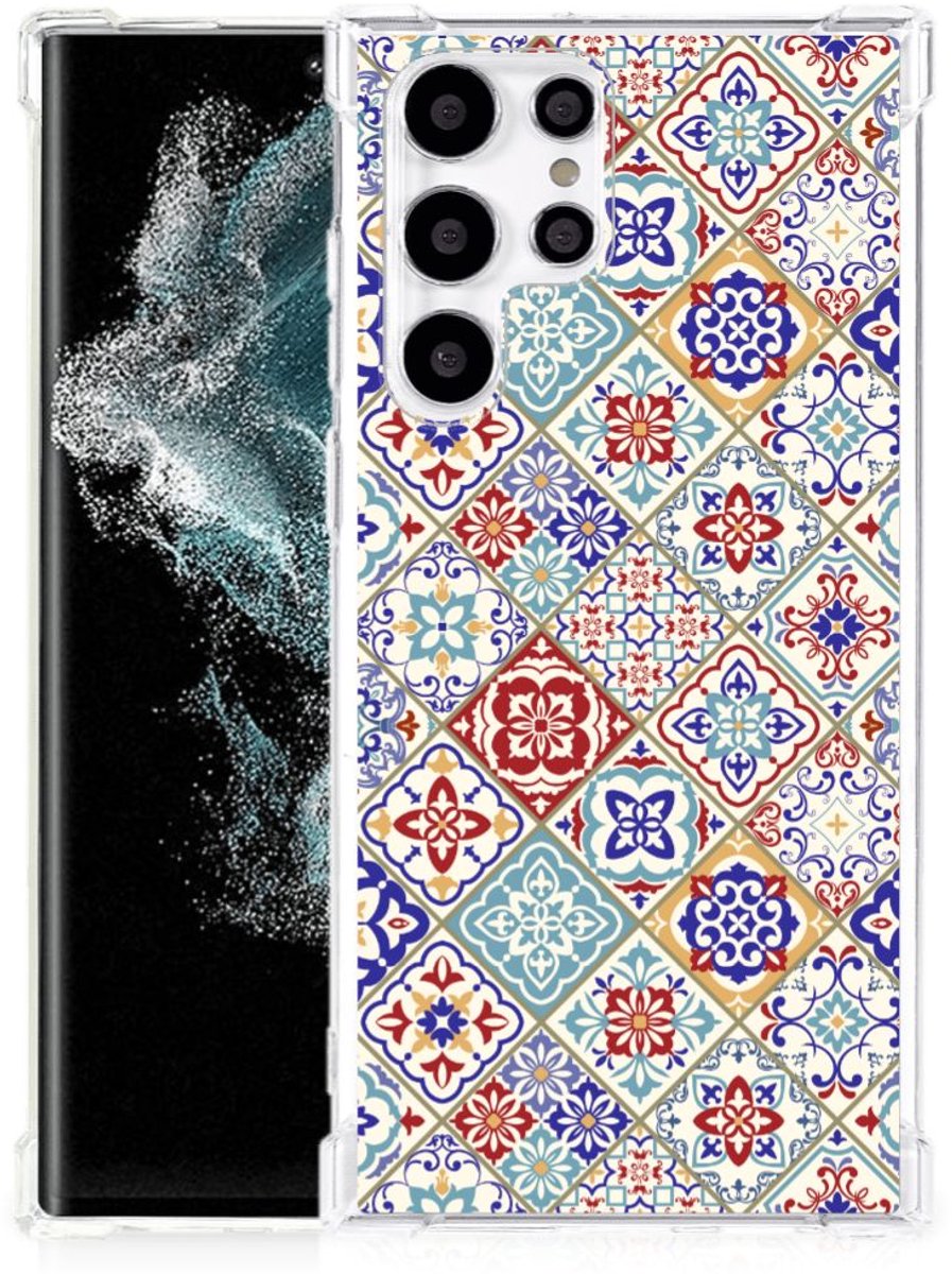 Samsung Galaxy S22 Ultra Anti-Shock Hoesje Tiles Color