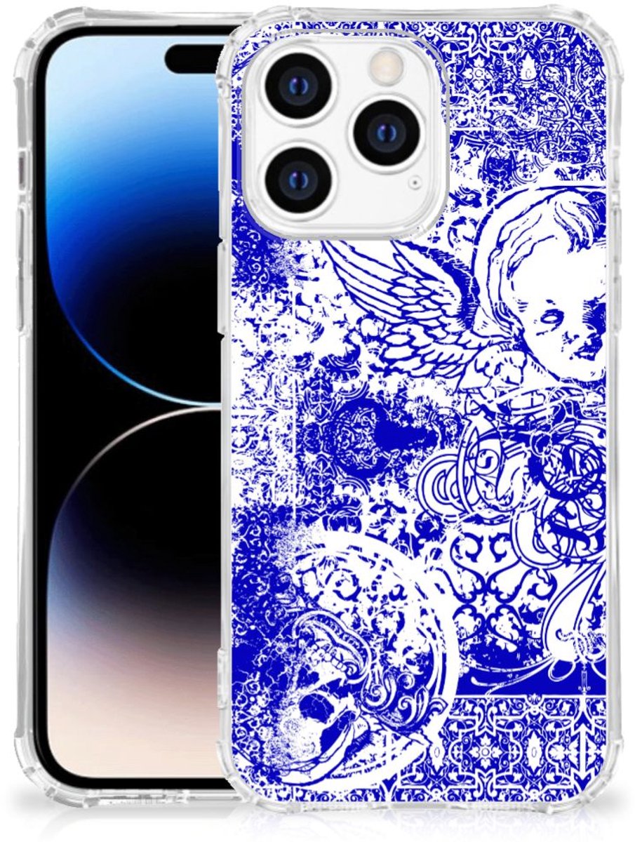 Extreme Case Apple iPhone 14 Pro Max Angel Skull Blauw