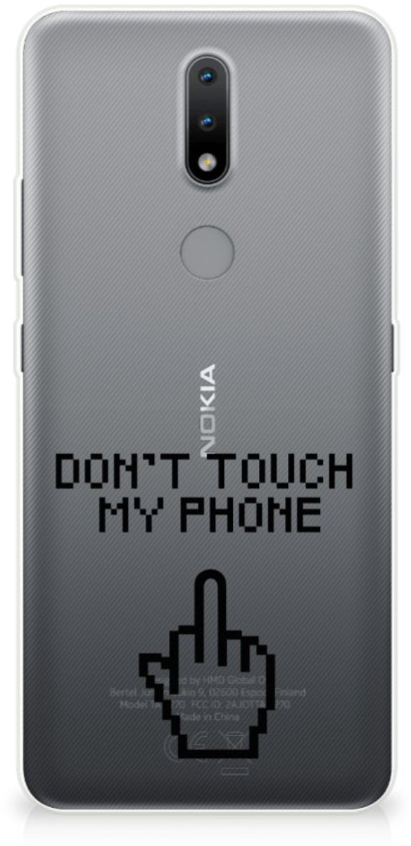Nokia 2.4 Silicone-hoesje Finger Don't Touch My Phone