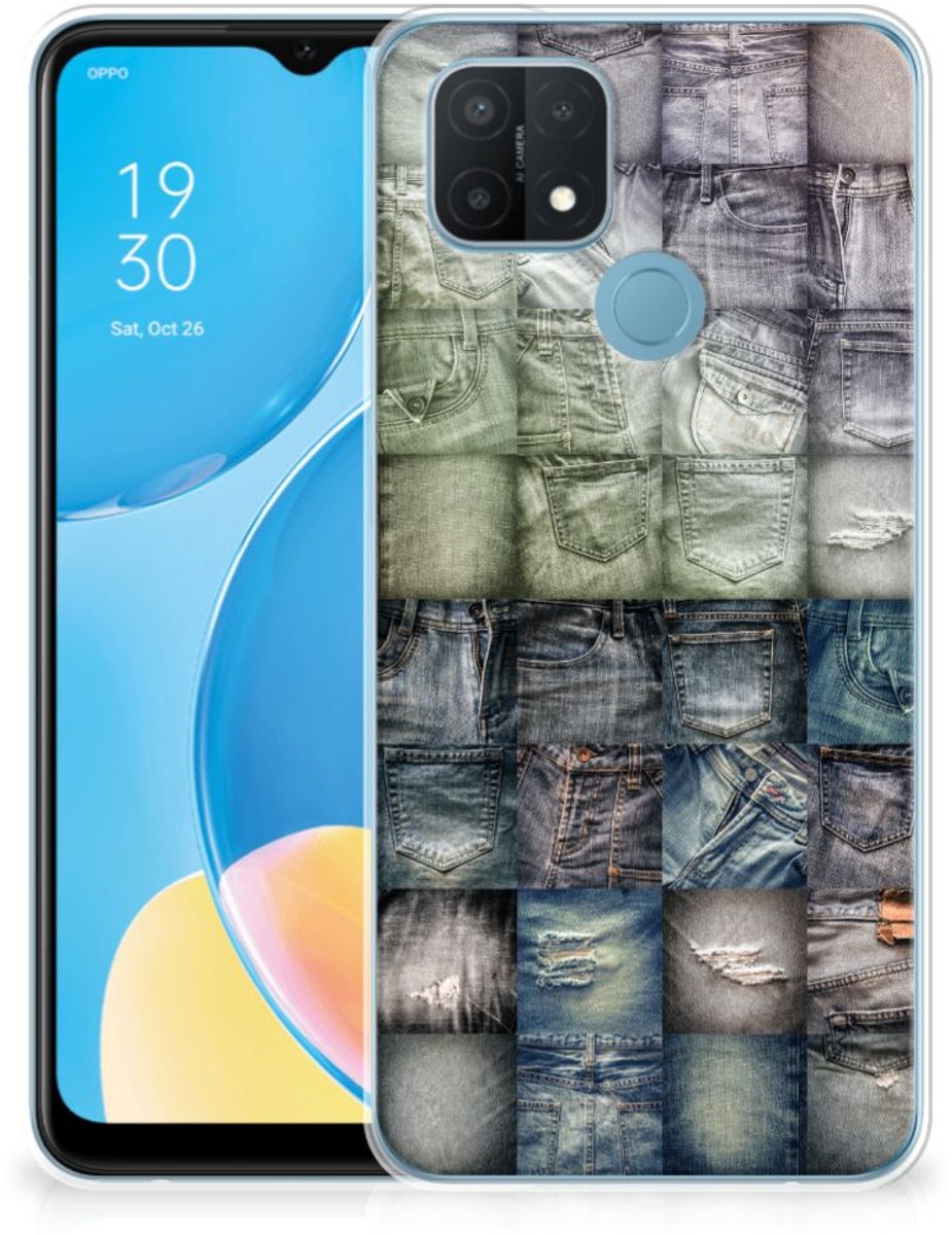 Silicone Back Cover OPPO A15 Spijkerbroeken