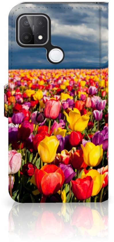 Coque de téléphone avec texte OPPO A15 Wallet Book Case Mother's Day Gift Tulips
