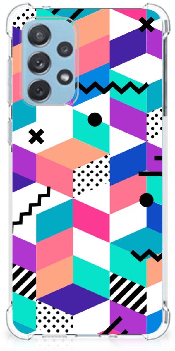 Back Cover voor Samsung Galaxy A73 Shockproof Case Blokken Kleurrijk