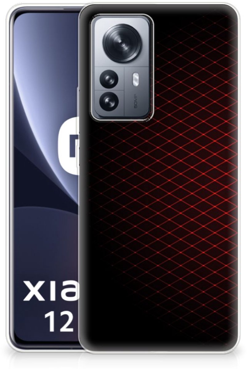 Xiaomi 12 Pro TPU bumper Geruit Rood
