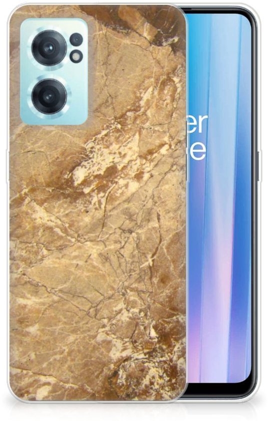 OnePlus Nord CE 2 5G TPU Siliconen Hoesje Marmer Creme