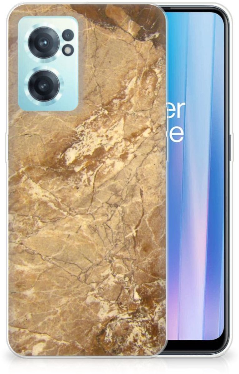 OnePlus Nord CE 2 5G TPU Siliconen Hoesje Marmer Creme