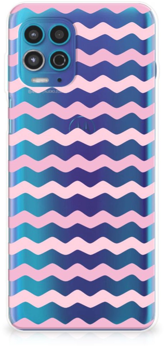 Motorola Moto G100 TPU bumper Waves Roze