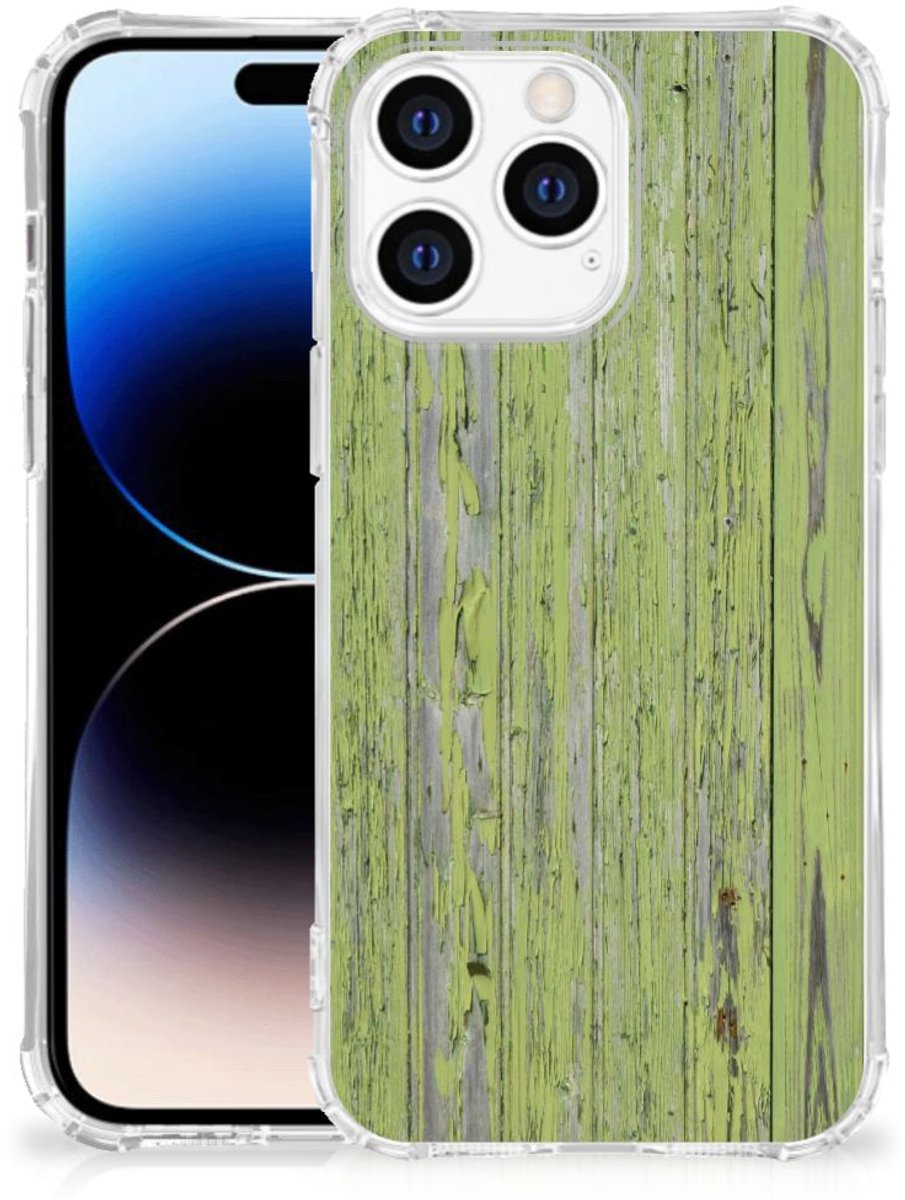 Apple iPhone 14 Pro Max Stevig Telefoonhoesje Green Wood