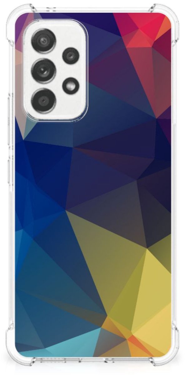 Back Cover voor Samsung Galaxy A53 5G Shockproof Case Polygon Dark