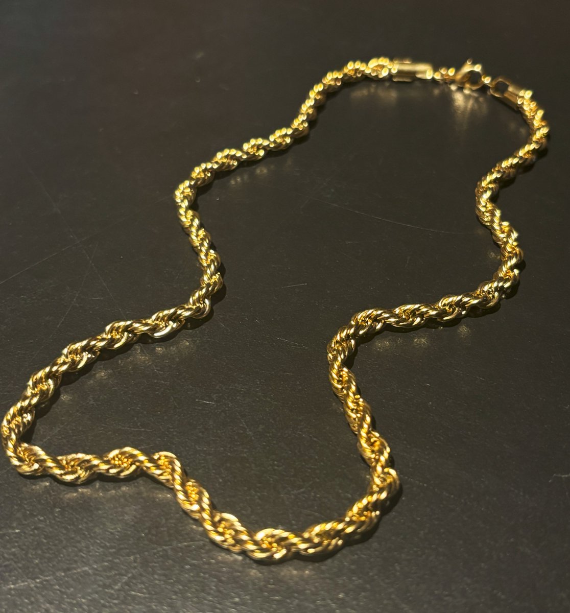No-Fade Goud-Stijl Dikke Gedraaide Ketting Sieraden Voor Dames En Heren