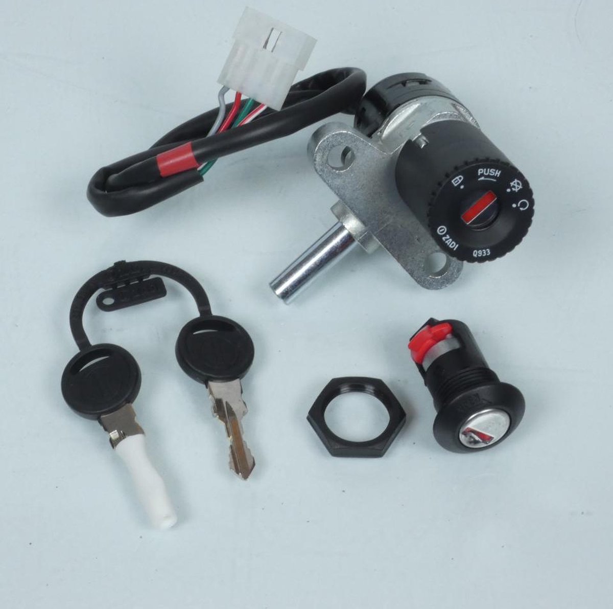 Kit serrure origine pour Moto Beta 50 RR 024.40.008.00.00 / 024.40.008.00.00 / 4 fils Neuf
