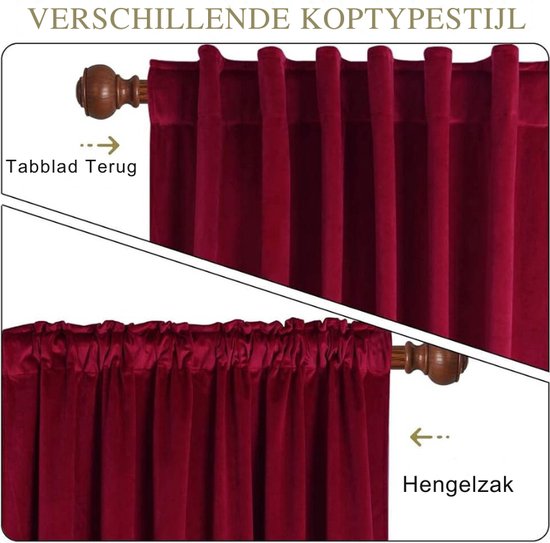 Gordijnen - Fluwelen gordijnen Ofelia (rood