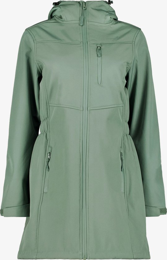 Mountain Peak dames parka softshell jas groen - Maat M - Met capuchon - Ritssluiting