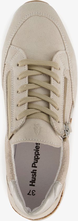 Baskets femme en daim Hush Puppies beige - Taille 37 - Cuir véritable - Semelle amovible