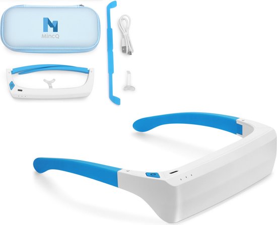 MincQ® Lichttherapiebril - Tegen winterdepressie- Daglichtlamp en daglichtbril - Blauw en wit licht - Lichttherapie bril met 3 standen en een timer - Lichttherapie - Voorkom een winterdip