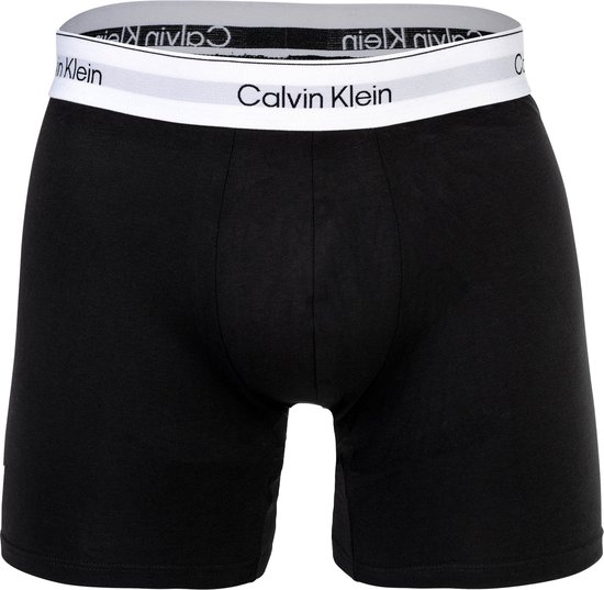 Zwarte Calvin Klein boxer briefs met witte tailleband met logo.