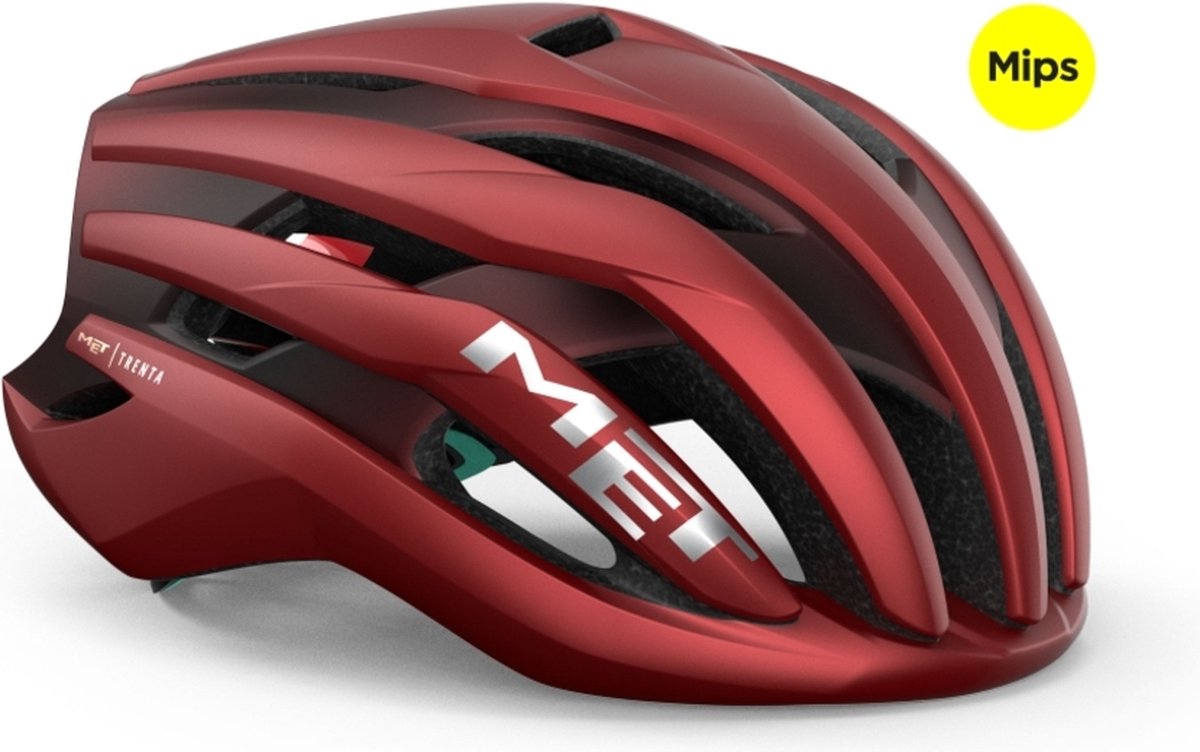 MET Trenta MIPS Fietshelm Mannen & Vrouwen – Fietshelm Racefiets Volwassenen – Maat M (56-58cm) – Red Dahlia
