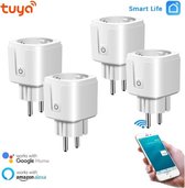 4 pièces - Smart Plug - WiFi - Smart Plug - Google Home & Amazon Alexa - Minuterie et compteur d'énergie via application smartphone - Smart Home