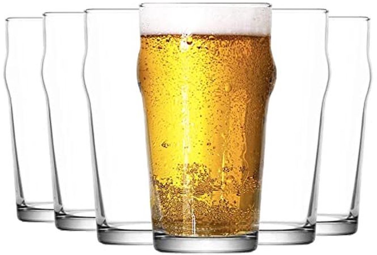 Set van 6 Steile Bierglazen - 570 ml - Perfect voor Elke Gelegenheid
