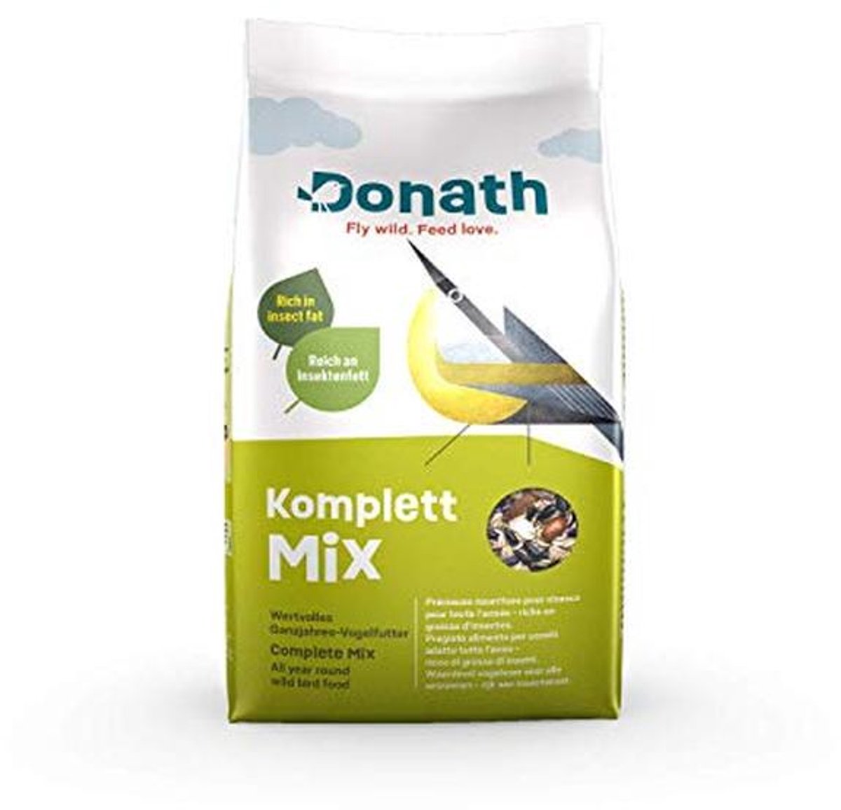 Complete Mix voor Wilde Vogels - Rijk aan Hoogwaardig Insectenvet - Gevarieerd Vogelvoer voor alle Seizoenen